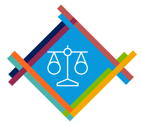 Mat design of different colours with a green centre which contains an illustration of two hands holding the earth. The hands also appear like leaves.