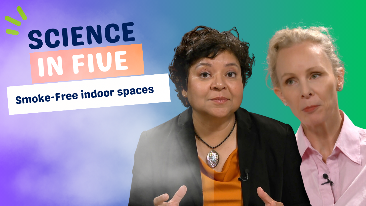 Promotional image for the Science in Five podcast episode on smoke-free indoor spaces