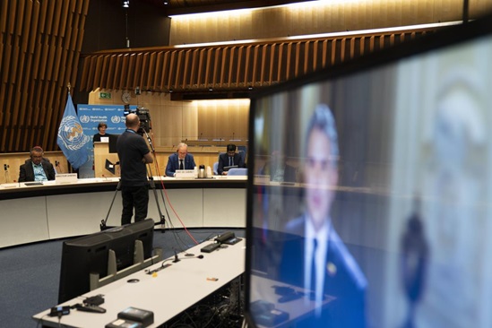 Behind the scenes during the Seventy-third World Health Assembly, Executive Board Room in WHO Headquarters, Geneva