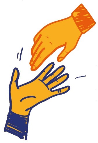WMHD21_Web_assets_hands Illustration of two hands reaching out for each other.