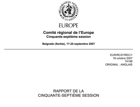 Rapport sur la cinquante-septième session du Comité régional de l’Europe