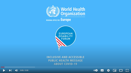 Disability-inclusive information during COVID-19 by WHO Europe and European Disability Forum thumbnail