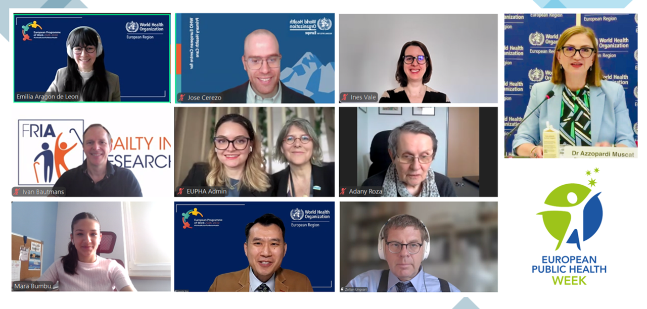 Screenshot for people at an ageing webinar.