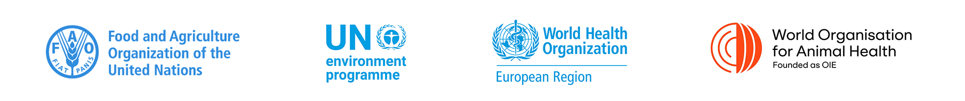 Meeting of the Executive Group of the Regional One Health Coordination Mechanism logos web00414 Logos of FAO, UNEP, WHO Europe, WOAH