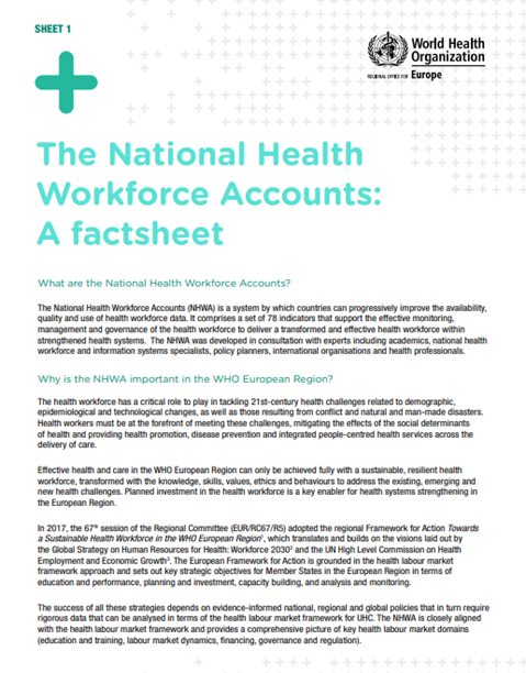 Fact sheet - The National Health Workforce Accounts