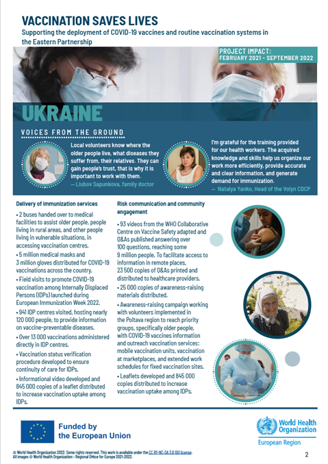 Ukraine: Supporting the deployment of COVID-19 vaccines and routine vaccination systems in the Eastern Partnership