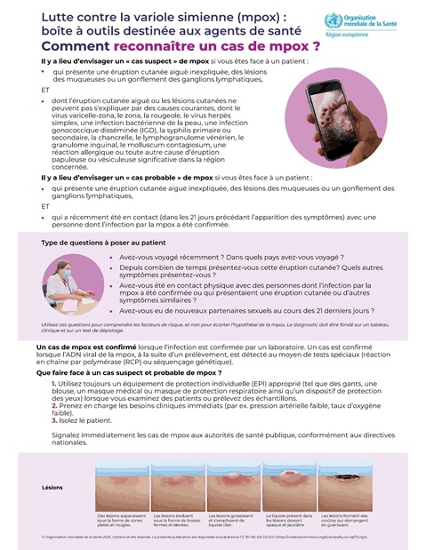 Lutte contre la variole simienne (mpox) :boîte à outils destinée aux agents de santéComment reconnaître un cas de mpox ?
