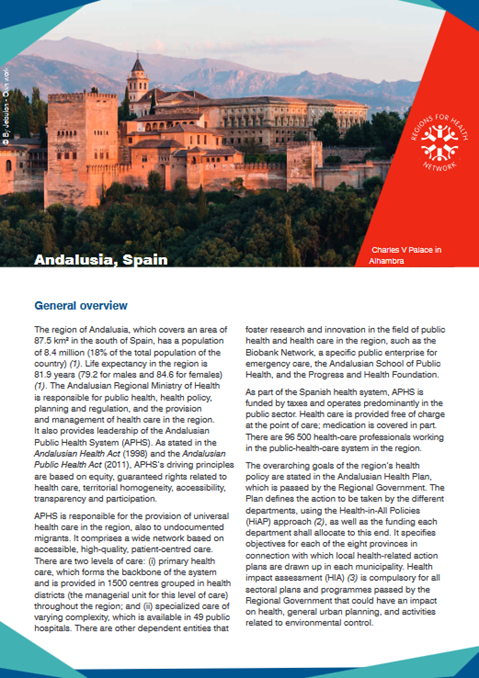 Regions for Health Network: Region profiles 2018 - Andalusia, Spain