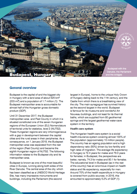 Regions for Health Network: Region profiles 2018 - Budapest, Hungary