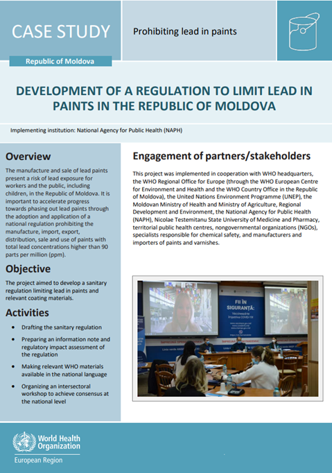 Case study Republic of Moldova: prohibiting lead in paints