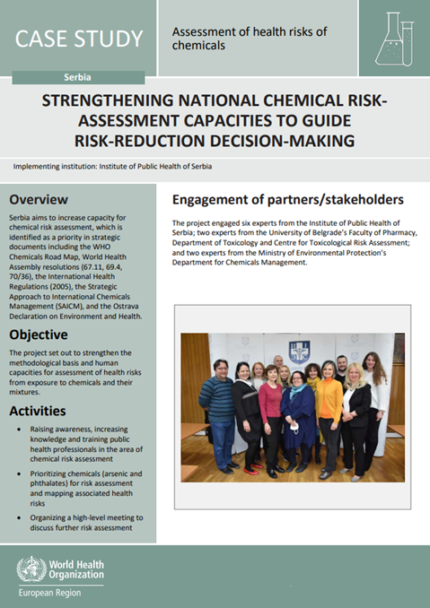 Case study Serbia: assessment of health risks of chemicals