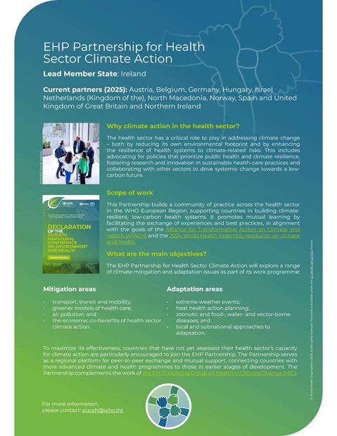 EHP Partnership for Health Sector Climate Action - leaflet