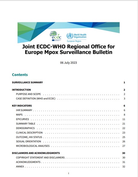 Joint ECDC-WHO Regional Office for Europe Mpox Surveillance Bulletin: 06 July 2023