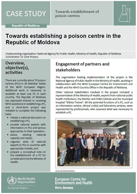 Case study - Towards establishing a poison centre in the Republic of Moldova