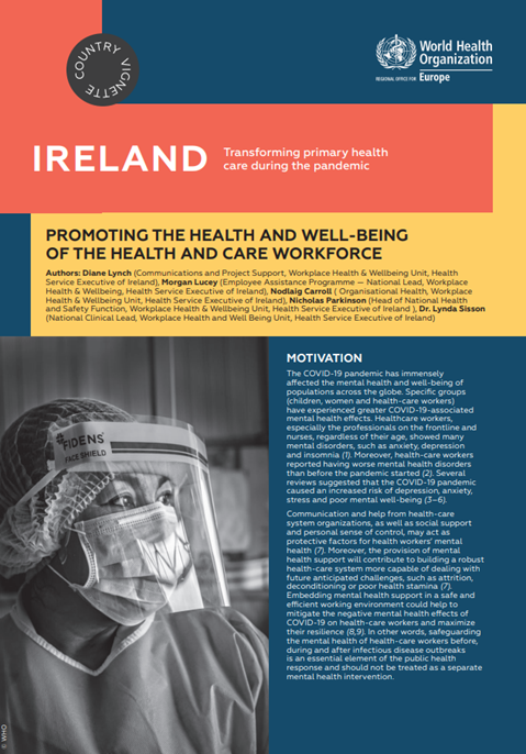 Ireland: Promoting the health and well-being of the health and care workforce