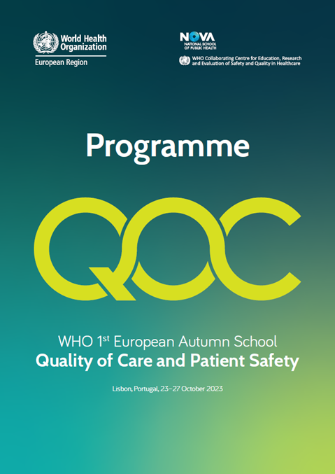 WHO 1st European Autumn School on Quality of Care and Patient Safety - Programme