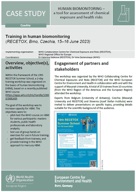 Case study - Training in human biomonitoring