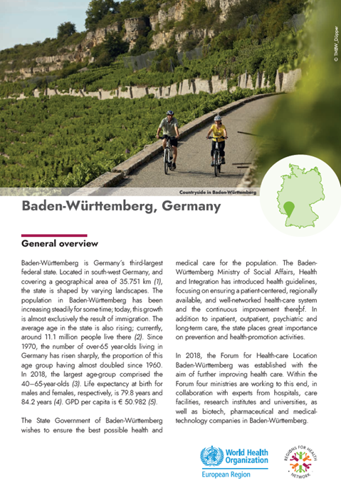 Regions for Health Network: Region profiles 2023 - Baden-Württemberg, Germany