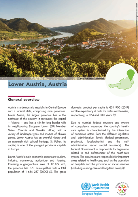 Regions for Health Network: Region profiles 2023 - Lower Austria, Austria