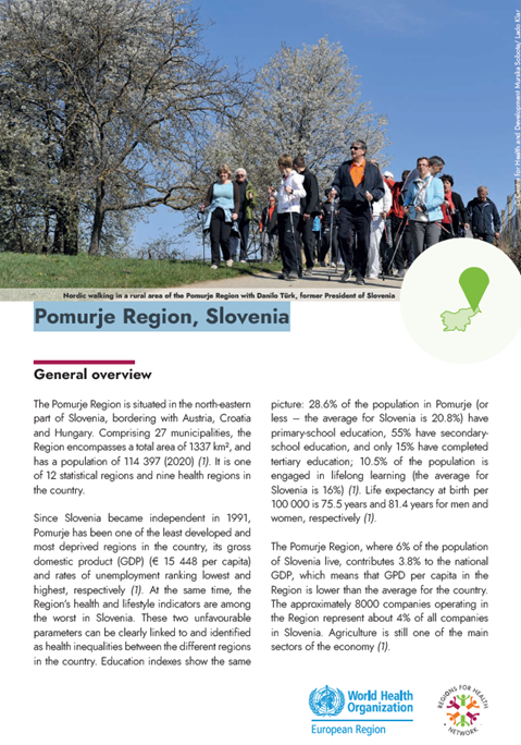 Regions for Health Network: Region profiles 2023 - Pomurje Region, Slovenia