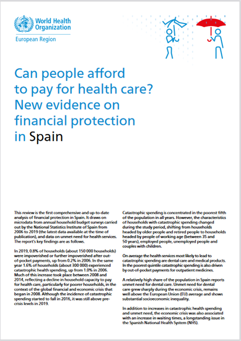 Can people afford to pay for health care? New evidence on financial protection in Spain