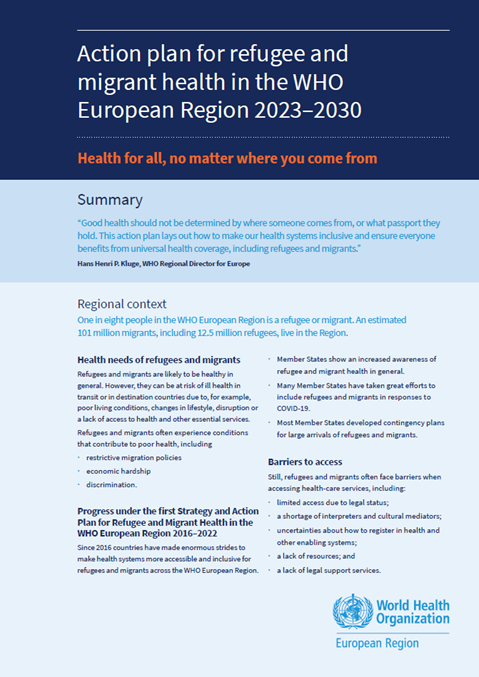 Action plan for refugee and migrant health in the WHO European Region 2023–2030 - Summary