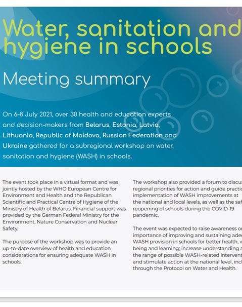 Water, sanitation and hygiene in schools - Meeting summary