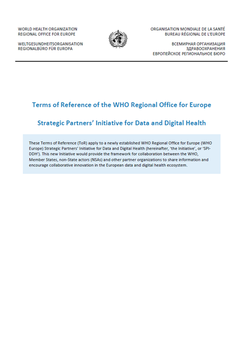 Strategic Partners’ Initiative for Data and Digital Health - Terms of Reference