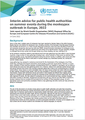 Interim advice for public health authorities 
on summer events during the monkeypox 
outbreak in Europe, 2022
