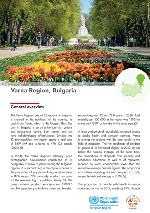 Regions for Health Network: Region profiles 2022 - Varna Region, Bulgaria