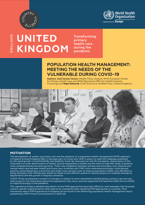 United Kingdom: Population health management: Meeting the needs of the vulnerable during COVID-19 (2021)
