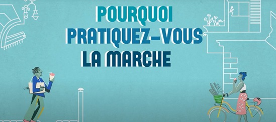 Élément graphique sur la marche et le vélo
